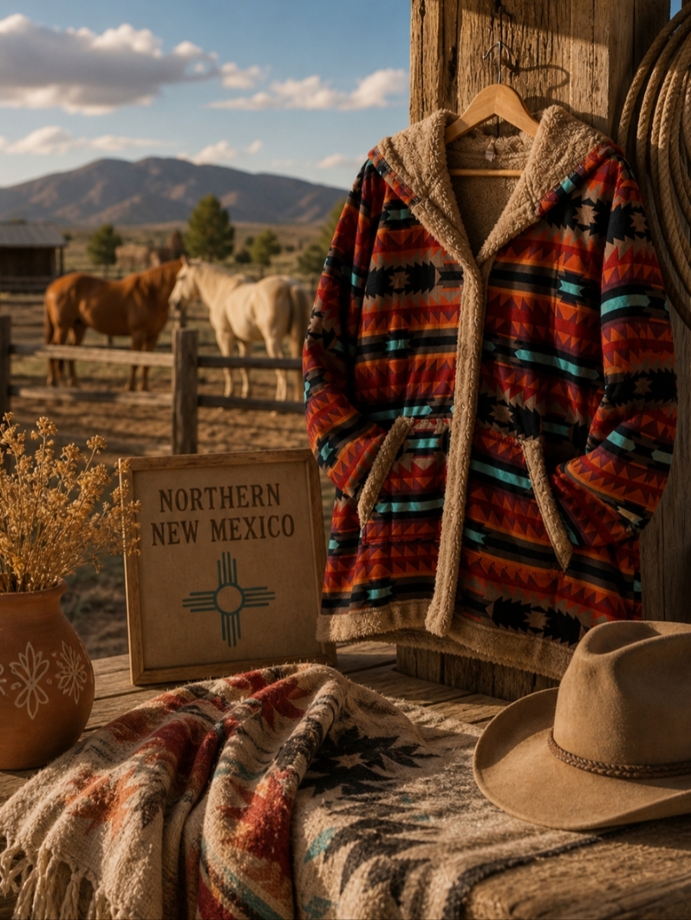 Southwestern 🐎 | Women's 2XL | Lightweight Cozy Aztec Hooded Jacket | NWOT